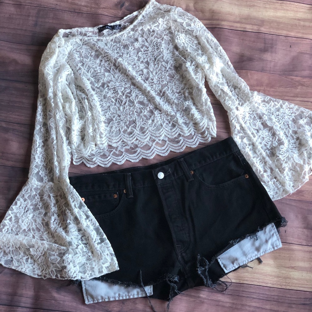 Vintage Levi 501 Black Denim Cut Offs!